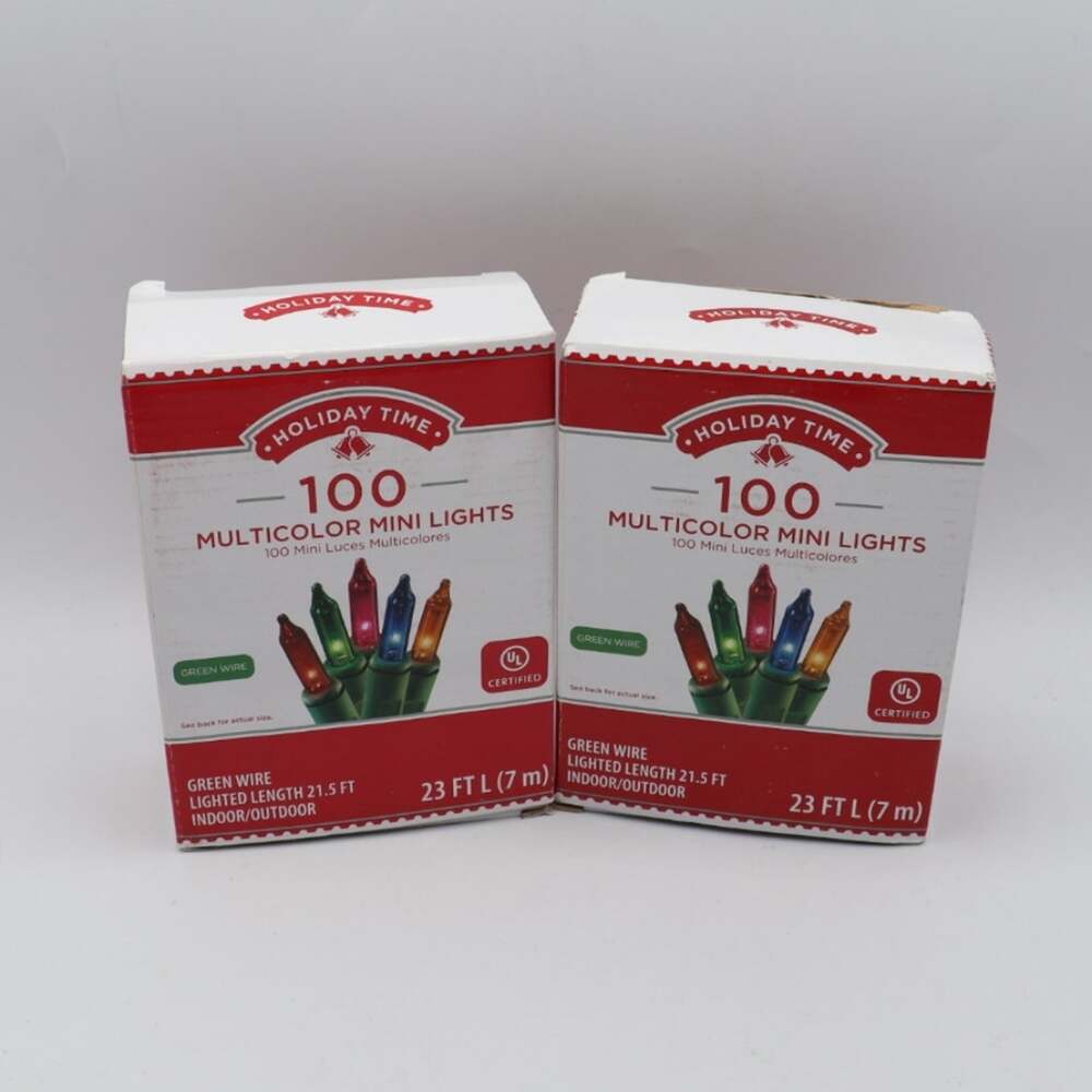 2x 100 Multicolor Mini Lights Green Wire Holiday Christmas Indoor Outdoor